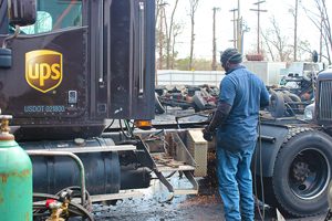 UPS truck being converted to clean energy